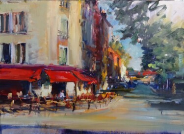 Painting titled "Brasserie de l'hote…" by Manuel Leonardi, Original Artwork, Oil