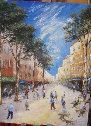 Peinture intitulée "PETANQUE" par Manuel Martin, Œuvre d'art originale