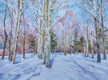 「February. Winter fo…」というタイトルの絵画 Igor Manukhovによって, オリジナルのアートワーク, 水彩画