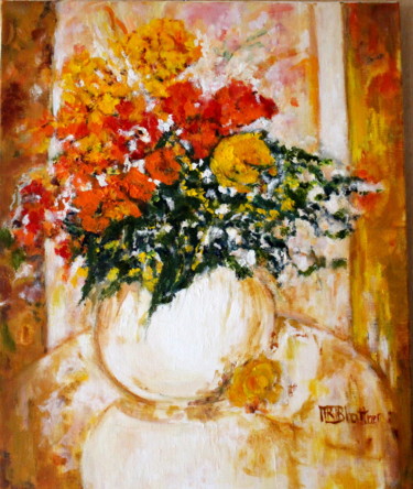 Malerei mit dem Titel "Poésie florale" von Marie-Rose Blattner, Original-Kunstwerk, Öl