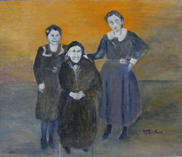 Pittura intitolato "Les aïeules" da Marie-Rose Blattner, Opera d'arte originale, Olio