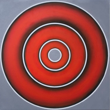 Pittura intitolato "Red Hoops" da Many Novo, Opera d'arte originale, Olio