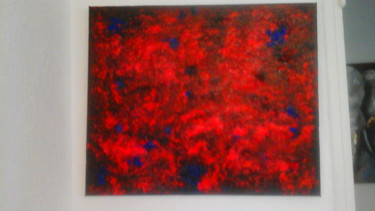 Painting titled "Tableau en rouge et…" by Florence Castelli  Flofloyd, Original Artwork, Acrylic