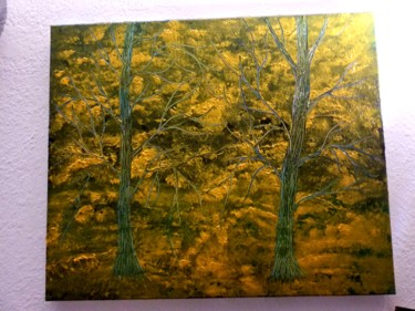 Painting titled "Arbres en fleurs" by Florence Castelli  Flofloyd, Original Artwork, Acrylic