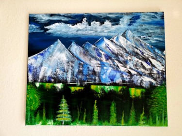 Pintura intitulada "Paysage de montagne" por Florence Castelli  Flofloyd, Obras de arte originais, Acrílico