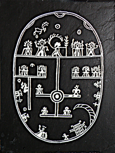 Tekening getiteld "Runes Peuple Sami -…" door André Maquestiau, Origineel Kunstwerk, Marker