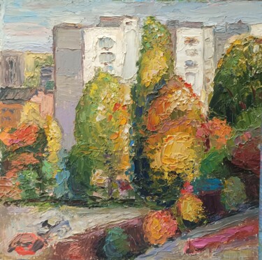 Malarstwo zatytułowany „Warm Autumn in the…” autorstwa Мар'Яна Собків, Oryginalna praca, Olej