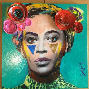 Malerei mit dem Titel "BEYONCE as Frida KA…" von Mar.S, Original-Kunstwerk, Acryl
