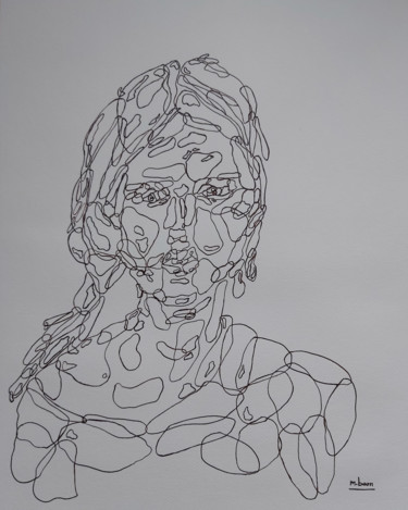 Dessin intitulée "PORTRAIT 17" par Marc Barn, Œuvre d'art originale, Encre