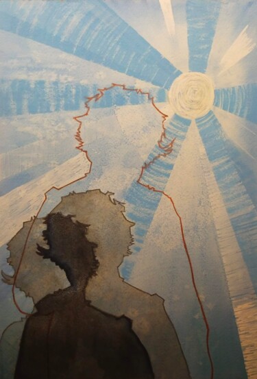 Peinture intitulée "Simone à l'aube." par Marc Benoit, Œuvre d'art originale, Aquarelle