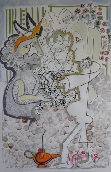 「Soumission du Minau…」というタイトルの描画 Marc Bulyssによって, オリジナルのアートワーク, インク