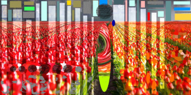 Digital Arts titled "Tulips Oranges" by Marc Bulyss, Original Artwork, 2D Digital Work