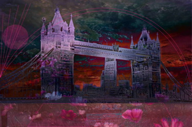 Digital Arts με τίτλο "London Bloody Bridg…" από Marc Bulyss, Αυθεντικά έργα τέχνης, Ψηφιακή ζωγραφική