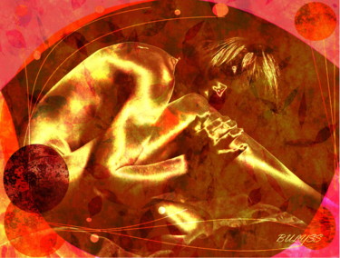 Цифровое искусство под названием "Golden Woman" - Marc Bulyss, Подлинное произведение искусства, Цифровая живопись