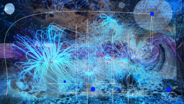 Digitale Kunst mit dem Titel "Wall of Atlantis" von Marc Bulyss, Original-Kunstwerk, Digitale Malerei
