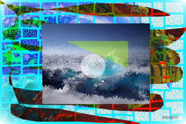 Digitale Kunst mit dem Titel "Ice Eye" von Marc Bulyss, Original-Kunstwerk, Digitale Malerei