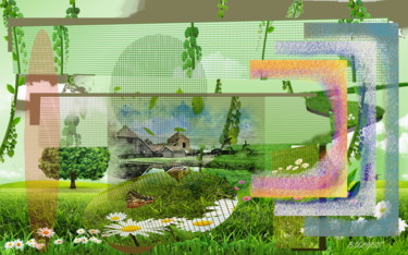 Digitale Kunst getiteld "Letters of my Mill" door Marc Bulyss, Origineel Kunstwerk, Digitaal Schilderwerk