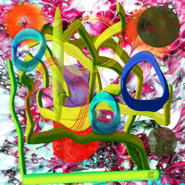 Grafika cyfrowa / sztuka generowana cyfrowo zatytułowany „Celestrial Mangrove” autorstwa Marc Bulyss, Oryginalna praca, Mala…