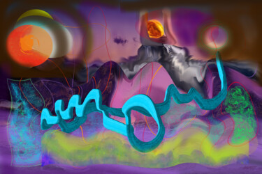 Digital Arts titled "Space Mouvement" by Marc Bulyss, Original Artwork, Digital Painting