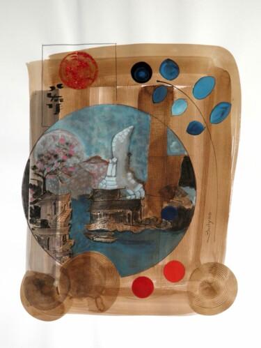 Desenho intitulada "Full Moon in Shangaï" por Marc Bulyss, Obras de arte originais, Óleo