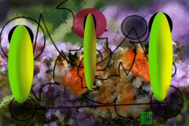 Цифровое искусство под названием "Evelin Green Diamon…" - Marc Bulyss, Подлинное произведение искусства, Цифровая живопись