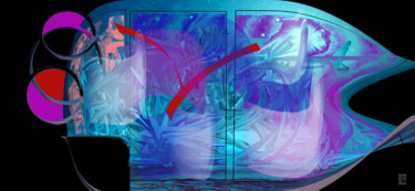 Digitale Kunst getiteld "Underwater Ligths" door Marc Bulyss, Origineel Kunstwerk, Digitaal Schilderwerk