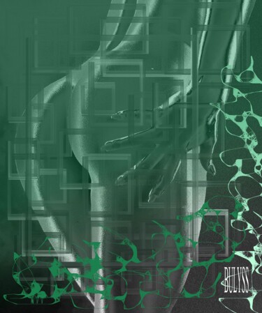 Digitale Kunst mit dem Titel "Green Fever N°2" von Marc Bulyss, Original-Kunstwerk, Digitale Malerei