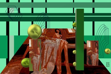 Digitale Kunst mit dem Titel "Women Mint Candy" von Marc Bulyss, Original-Kunstwerk, Digitale Malerei