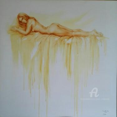 Schilderij getiteld "Nu allongée" door Marc Ciavarella, Origineel Kunstwerk, Olie