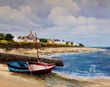 Painting titled "L'Ile de Batz" by Marc Degieux, Original Artwork, Oil