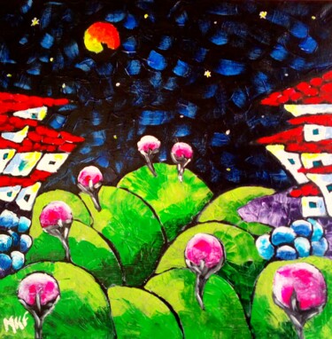 Peinture intitulée "Les arbres." par Marc Felix, Œuvre d'art originale, Acrylique