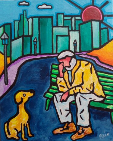 Peinture intitulée "Demain les chiens ." par Marc Felix, Œuvre d'art originale, Acrylique Monté sur Châssis en bois