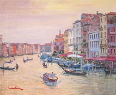 Pittura intitolato "Venice, the Grand C…" da Marc Forestier, Opera d'arte originale, Olio Montato su Telaio per barella in l…