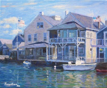 Malarstwo zatytułowany „Summer in Nantucket…” autorstwa Marc Forestier, Oryginalna praca, Olej Zamontowany na Drewniana rama…