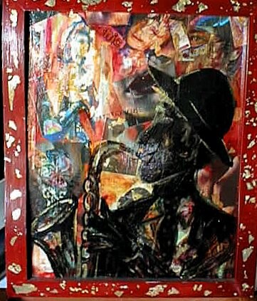 Painting titled "Le saxophoniste" by Marc Ivart, Original Artwork