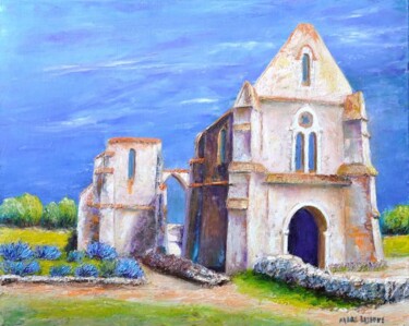 Peinture intitulée "abbaye des chatelie…" par Marc Lejeune, Œuvre d'art originale, Huile