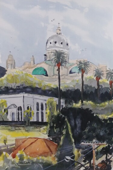 Pintura intitulada "Catedral Metropolit…" por Marçal Francisco Bacchin Fernandes, Obras de arte originais, Aquarela