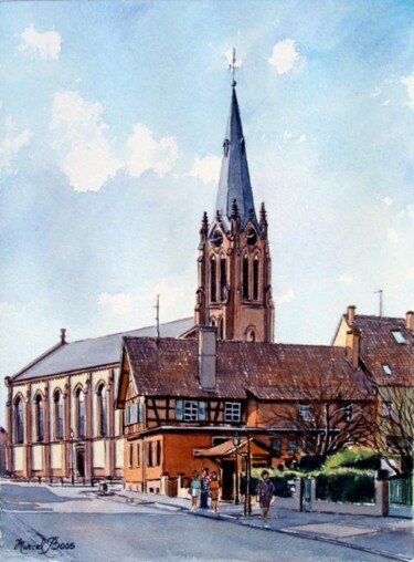「Weitbruch 4 Village…」というタイトルの絵画 Marcel Boosによって, オリジナルのアートワーク