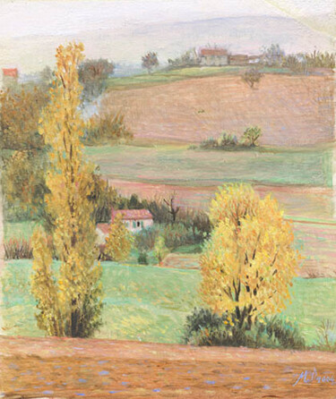 Schilderij getiteld "Paysage  à FIAC (Ta…" door Marcel Duruflé, Origineel Kunstwerk, Digitale afdruk