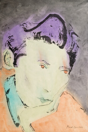 Malerei mit dem Titel "Osamu Dazai" von Marcel Garbi Marcel Garbi, Original-Kunstwerk, Aquarell