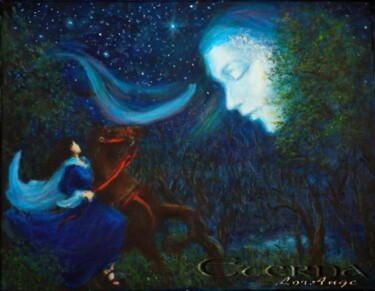 Pittura intitolato "Lady Night" da Marcel Lorange, Opera d'arte originale