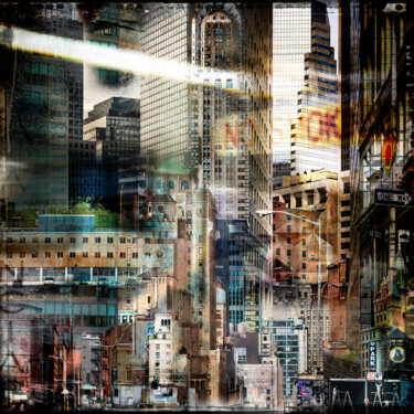 Photographie intitulée "Dark City" par Marcel Nakache, Œuvre d'art originale, Photographie manipulée