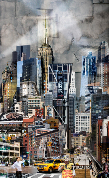 Photography titled "New York Stree" by Marcel Nakache, Original Artwork, Manipulated Photography Mounted on Aluminium