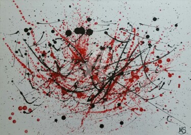 Pintura intitulada "Preto e vermelho" por Marcela Santos, Obras de arte originais, Acrílico