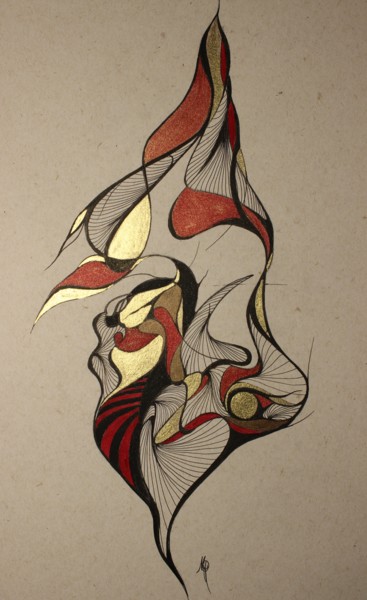 Dibujo titulada "exubérance" por Marceline Robert, Obra de arte original, Grafito