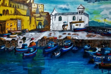 Painting titled "Darsena di Pozzuoli." by Marcella Molea, Original Artwork, Oil