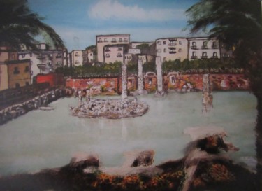 Schilderij getiteld "TEMPIO DI SERAPIDE" door Marcella Molea, Origineel Kunstwerk, Olie