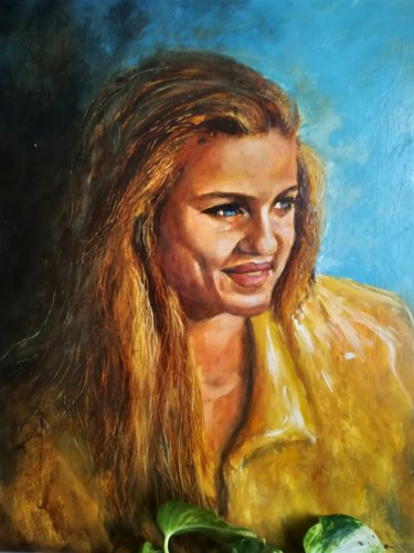 Painting titled "Autoritratto.. i mi…" by Marcella Molea, Original Artwork, Oil