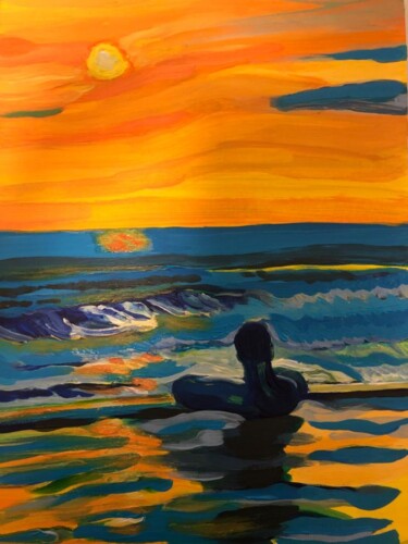 Painting titled "Sunset in Bali" by Marcello Cultrera, Original Artwork, Acrylic