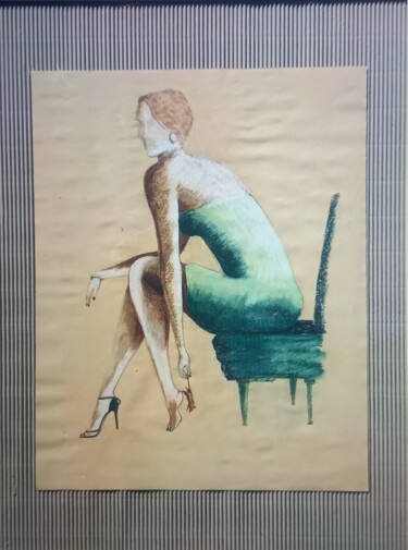 Рисунок под названием "glamour" - Marcello Monari, Подлинное произведение искусства, Мел Установлен на artwork_cat.